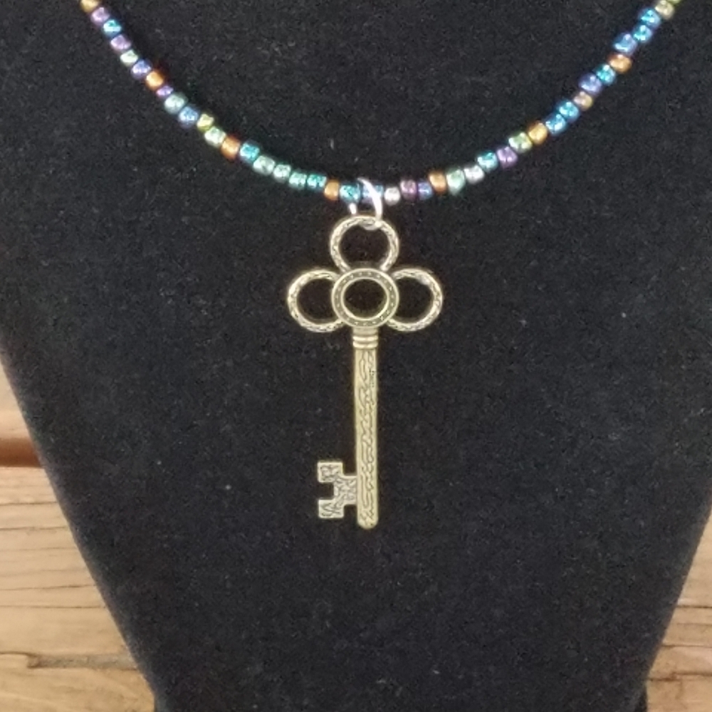Iridescent Key Necklace - Picture 2 of 3